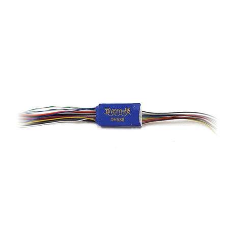 DH588 High-Capacity Mobile Decoder -- Wired Interface for HO/S/O/G Scales, 5 Amp/7 Amps Peak, 8 FX7 Function