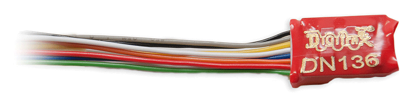 DN136D Series 6 Control Decoder for N & HO -- Wired - .55 x .404 x .2"  13.9 x 10.3 x 5mm