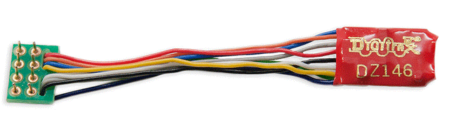 DZ146PS Series 6 Control Decoder for Z, N & HO -- Medium 8-Pin Plug, 1" Harness .55 x .4 x .148"  14 x 10.23 x 3.77mm-1