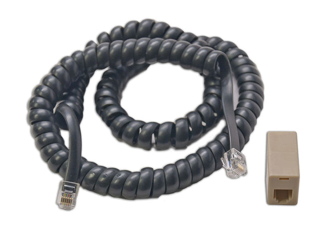 Coiled Cord & RJ12 Modular Adapter