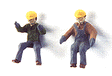 Maintenance-of-Way (MOW) / Work Train Equipment (Unpainted Metal Kit) -- Figures - Seated Equipment Operators with Hardhats pkg(6)