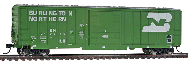 Evans-USRE Early 5277 Boxcar - Ready to Run -- Burlington Northern #219349 (Cascade Green, white, Large Logo)