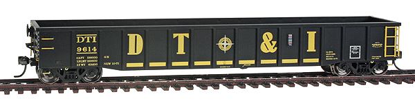 Thrall 2244 15-Panel Gondola w/Heavy Top Chord - Ready to Run -- Detroit, Toledo & Ironton #9614 (black, yellow, Billboard DT&I, Compass Logo