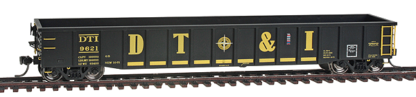 Thrall 2244 15-Panel Gondola w/Heavy Top Chord - Ready to Run -- Detroit, Toledo & Ironton #9621 (black, yellow, Billboard DT&I, Compass Logo