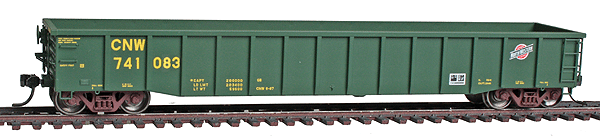 Thrall 2244 15-Panel Gondola w/Heavy Top Chord - Ready to Run -- Chicago & North Western #741083 (green, yellow, System Logo)