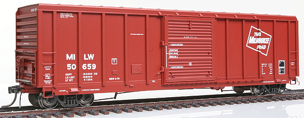 Pullman-Standard 5344 50' Boxcar - Ready to Run -- Milwaukee Road #50764 (Boxcar Red, Large Logo)