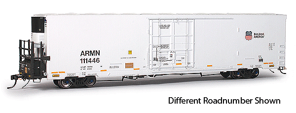 TrinityRail 64' TRINCool Reefer Phase III (Refrigerated Boxcar) - Ready to Run -- Union Pacific ARMN #111356 (white, Building America Logo)