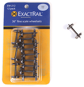 Fine Scale Brass Wheelsets -- 36" pkg(12 Axles)