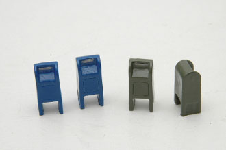 Street Mail Boxes -- Unpainted Metal Castings pkg(4)