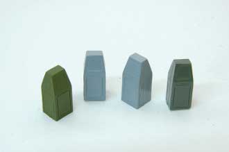 Street Trash Cans -- Unpainted Metal Castings pkg(4)