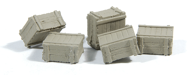 Medium Square Crate (Cast Metal) -- Unpainted pkg(5)
