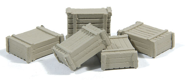 Large Square Crate (Cast Metal) -- Unpainted pkg(5)