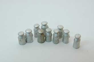Milk Cans - Metal Castings pkg(10) -- Unpainted