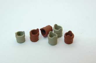 Open Buckets -- Unpainted Metal Castings pkg(6)
