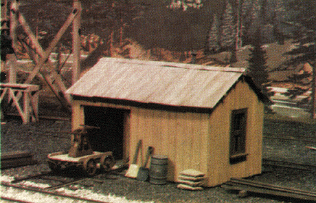 Handcar Shed w/Car - Kit -- 2 x 3"  5.1 x 7.6cm