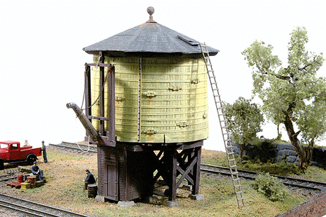 Denver & Rio Grande Western Water Tower HOn3 - Kit -- 4-1/4 x 4-1/2"  10.8 x 11.4cm