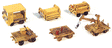 Track Crew Work Train Kit -- Includes 3 Speeders (Nonpowered), 2 Trailers & Trailer w/Small Crane