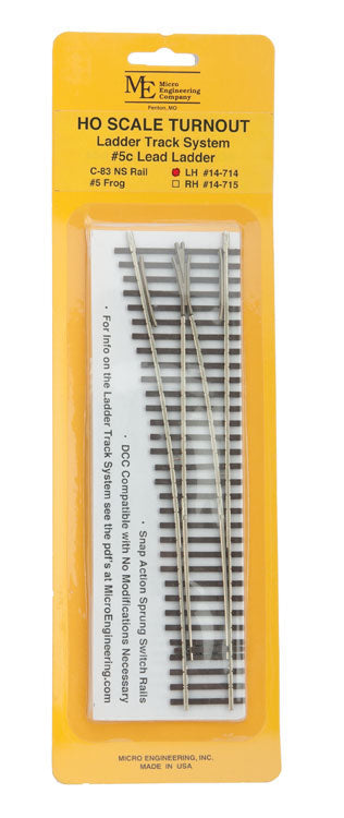 Code 83 Ladder Track System Turnout -- #5c Left Hand Lead Ladder