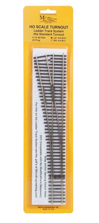 Code 70 #5a Standard Turnout - Ladder Track System -- Left Hand