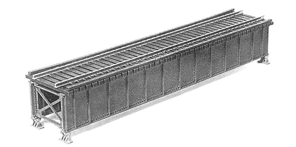 Deck-Girder Bridge with Open Deck -- Kit - 7 x 1-3/8"  18 x 3.5cm; Scale 50'  15.2m