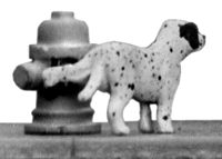 Dog & Fire Hydrants -- Painted