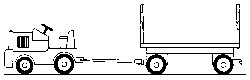 Baggage Tractor w/Two Wagons -- Painted