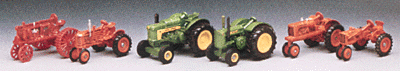 Farm Country Farm Machinery Assortment -- 4 Each Deere, AGCO, & Case 2-Piece Historic Tractors