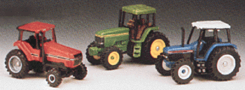 Farm Country Farm Machinery Assortment -- Tractors w/Front Wheel Assist 8 each Deere, Ford, Case IH