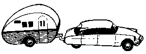 Camper -- Citroen DS-19 w/Trailer