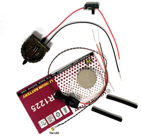 End-of-Train Device - Kit -- Red Nano LED. Battery Included w/On-Off Switch