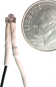 Solid Color 1.8mm Pre-Wired DC LEDs 4-13 Volts pkg(5) -- Blue
