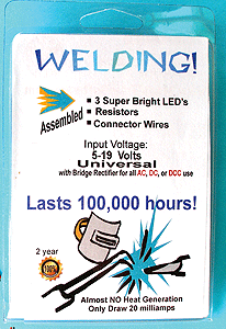 Welding LEDs - Universal 9-19V AC, DC & DCC pkg(3) -- 3mm