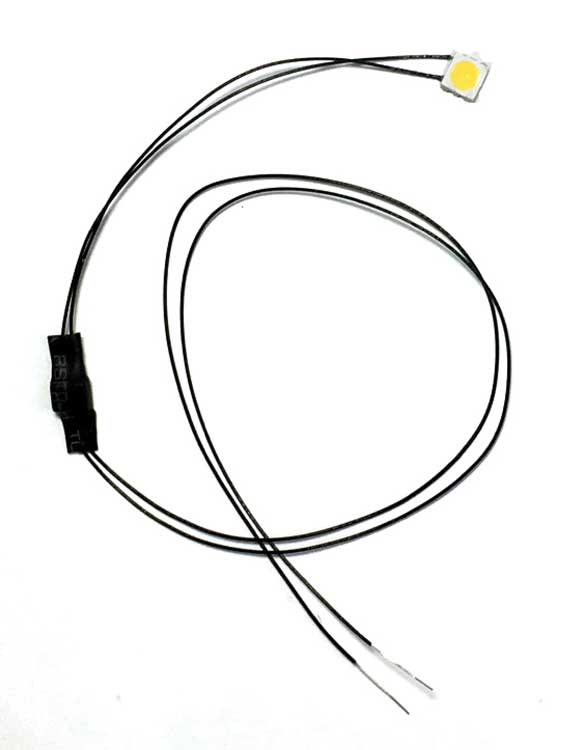 Mega Chip LED High Brightness SMD Style w/8"  20.3cm Wire Leads -- Warm White 3/16 x 3/16 x 1/16"  5 x 5 x 2mm 7-19V AC or DC pkg(5)-1