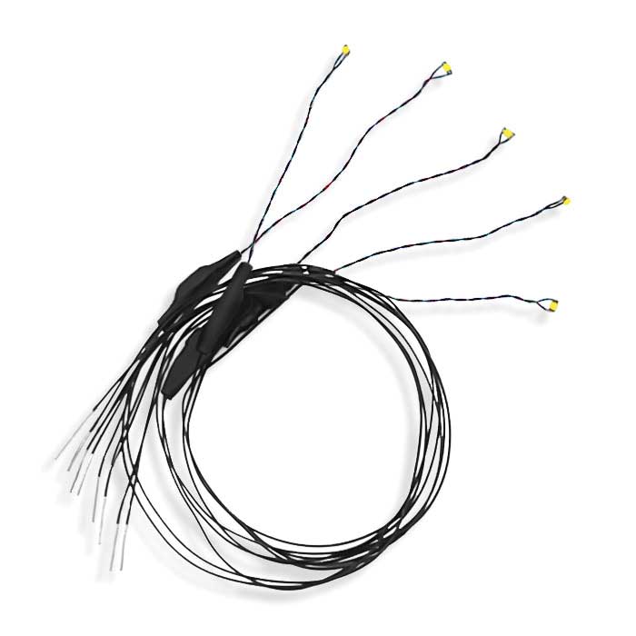 Nano Chip LED w/8"  20.3cm Wire Leads - 7-19V AC or DC pkg(5) -- Blue-2