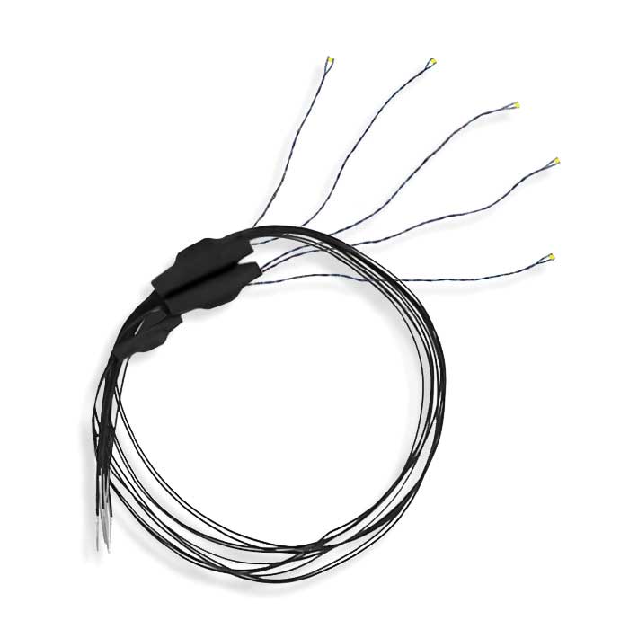 Flashing Pico Chip LED -- Red w/8" 20.3cm Wire Leads - 7-19V AC or DC pkg(5)