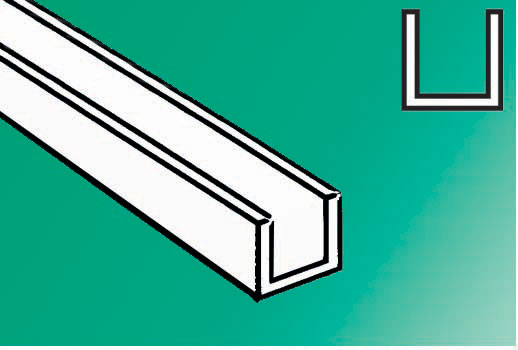 14" Styrene Channel -- .125"  .32cm pkg(4)