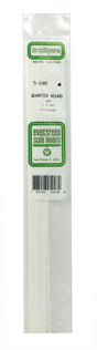 Styrene Shape Rod -- .060" Quarter Round pkg(20)