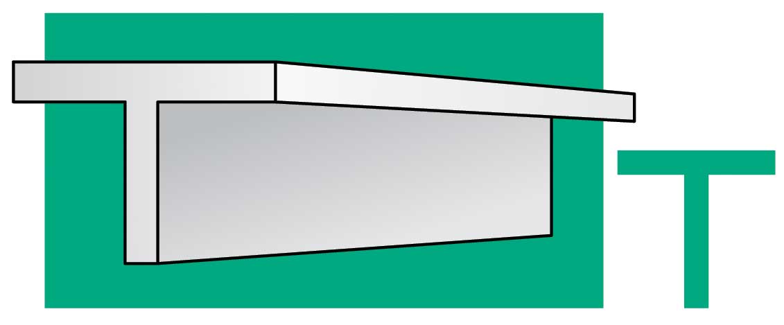 14" Styrene T-Beam/Column -- .198 x .065" pkg(3)