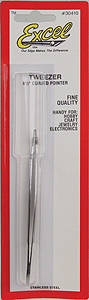 Stainless Steel Tweezers -- 4-1/2" Curved Point, Carded
