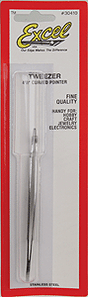 Stainless Steel Tweezers -- 4-1/2" Curved Point, Carded