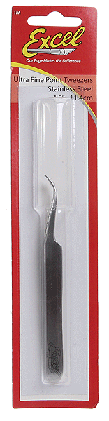 Slanted Fine Point Tweezers -- Polished Finish