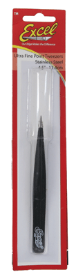 Hollow Handle Fine Point Tweezers -- Black