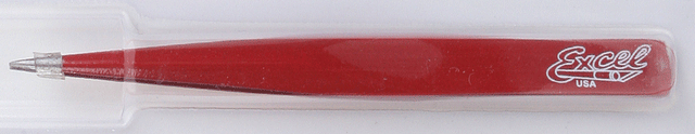 Hollow Handle Fine Point Tweezers -- Red