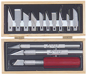 Hobby Knife Set in Wooden Box