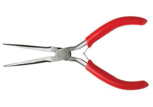 Spring Loaded Soft Grip Pliers -- 6" "Long" Needle Nose, Carded