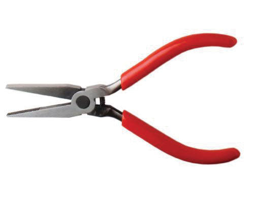 Spring Loaded Soft Grip Pliers -- 5" Flat Nose, Carded