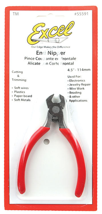 Spring Loaded Soft Grip Pliers -- 4-3/16" End Nipper, Carded