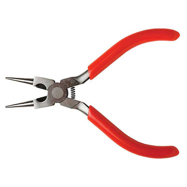 Spring Loaded Soft Grip Pliers -- 5-3/16" Round Nose with Side Cutters
