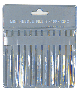 4", Cut #2 Needle Files -- 12 Mini Files, Pouch