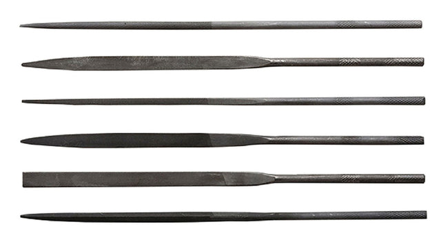 5 1/2" Long, Cut #2 Needle Files -- 6 Assorted Set, Carded